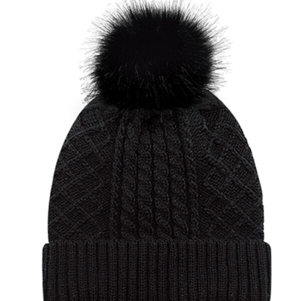 Acrylic Cuff Toque with Pom Pom Thumbnail